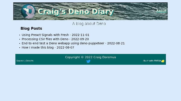 Craig’s Deno Diary