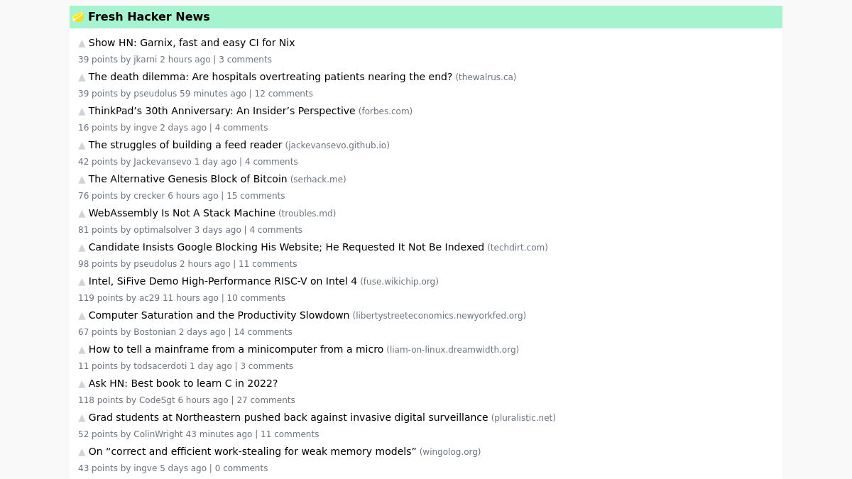 Fresh Hacker News